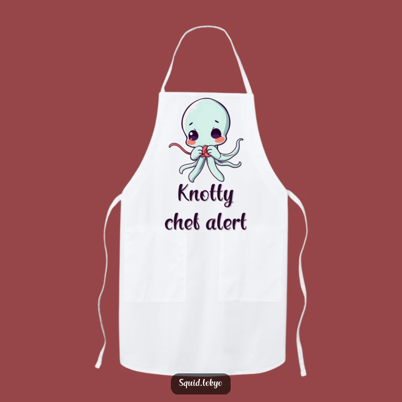 Funny Kawaii Squid Knot Apron: Cook with Skill and Humor, Ideal Funny Gift