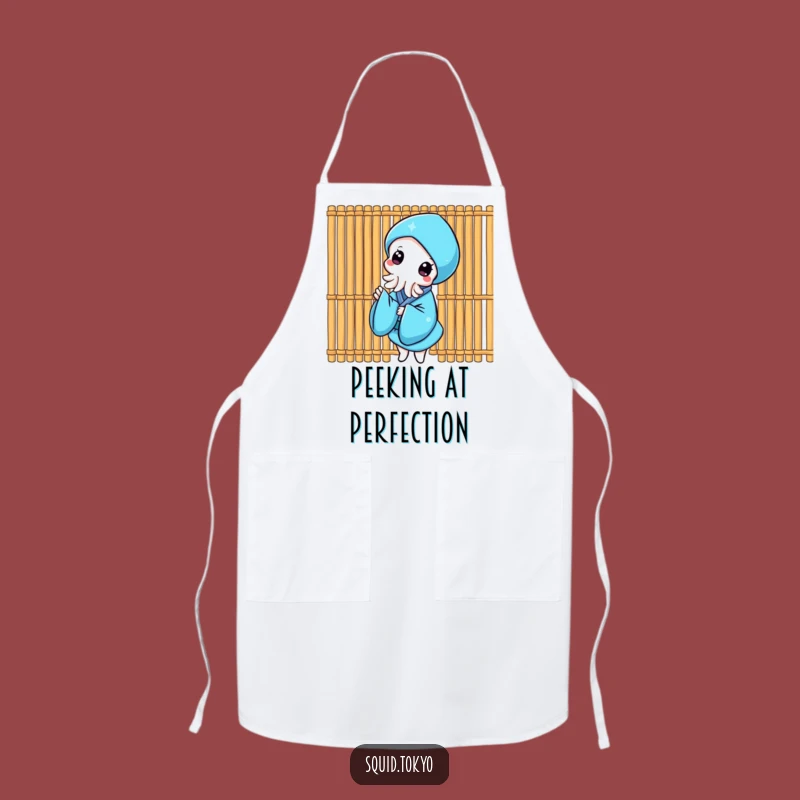 Funny Kawaii Squid Apron: Bamboo Peek Kimono Kitchen Gift