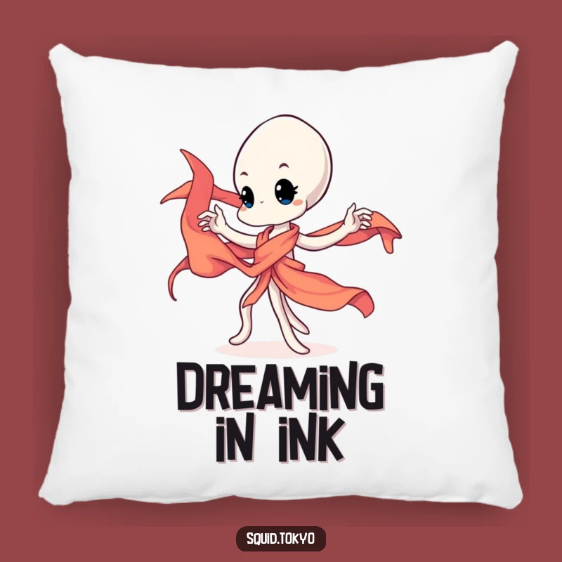 Comforting Kawaii Squid Pillow - Soft Dancer Cushion, Vibrant Sash, Charming Funny Gift