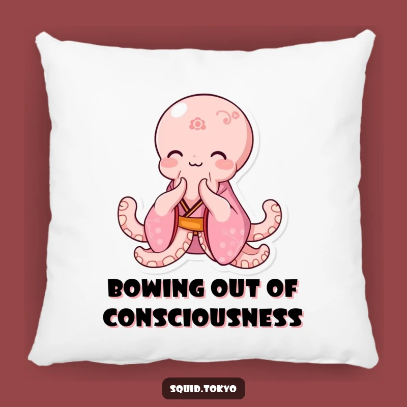Funny Kawaii Octopus Pillow: Pink Kimono Bowing Cushion Gift