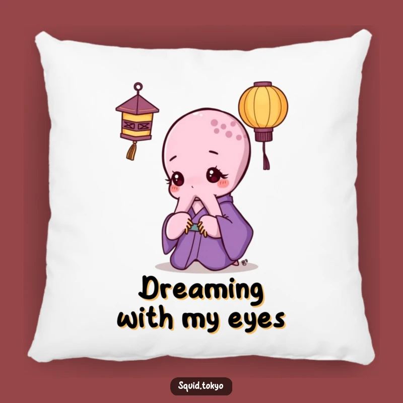 Funny Kawaii Octopus Pillow: Purple Kimono Lantern Cushion Gift