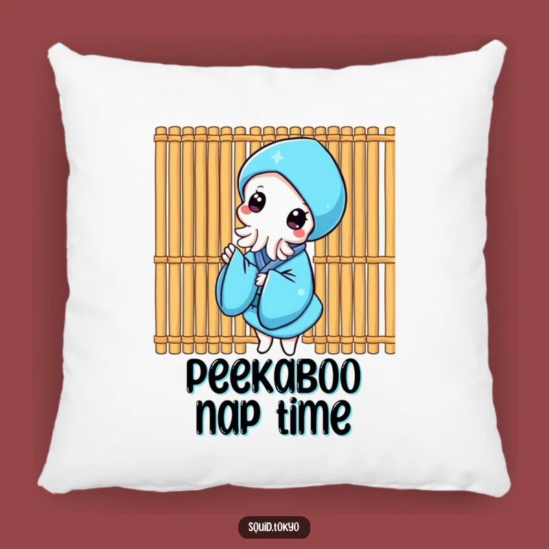 Funny Kawaii Squid Pillow: Bamboo Peek Kimono Cushion Gift