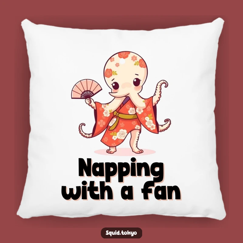 Funny Kawaii Octopus Pillow: Cozy Kimono Fan Dance Cushion Gift