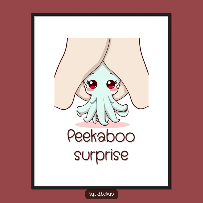 Funny Kawaii Squid Digital Art: Instant Download of Cute Anime Character Art, Perfect Funny Gift