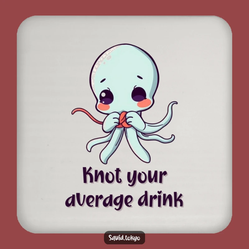 Funny Kawaii Squid Knot Coaster Set: Protect Your Surfaces with Cute Skill, Ideal Funny Gift