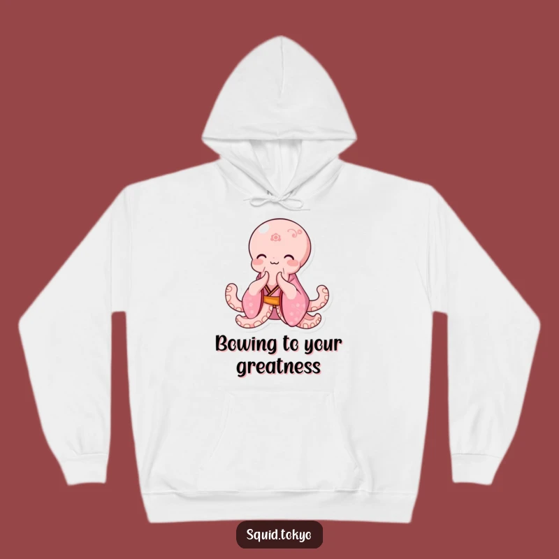 Funny Kawaii Octopus Hoodie: Pink Kimono Bowing Sweatshirt Gift