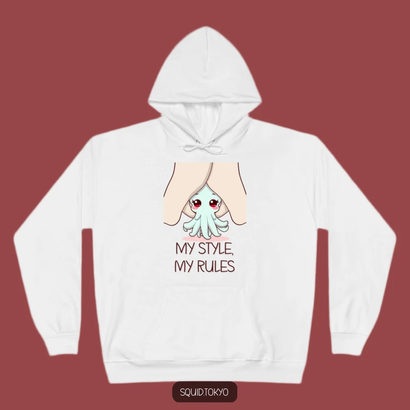 Cozy Funny Kawaii Squid Hoodie: Warm and Playful Character Apparel, Ideal Funny Gift