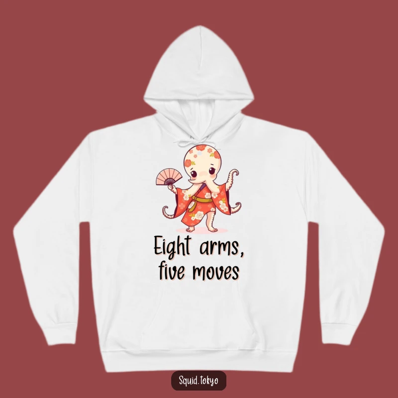 Funny Kawaii Octopus Hoodie: Cozy Kimono Fan Dance Sweatshirt Gift