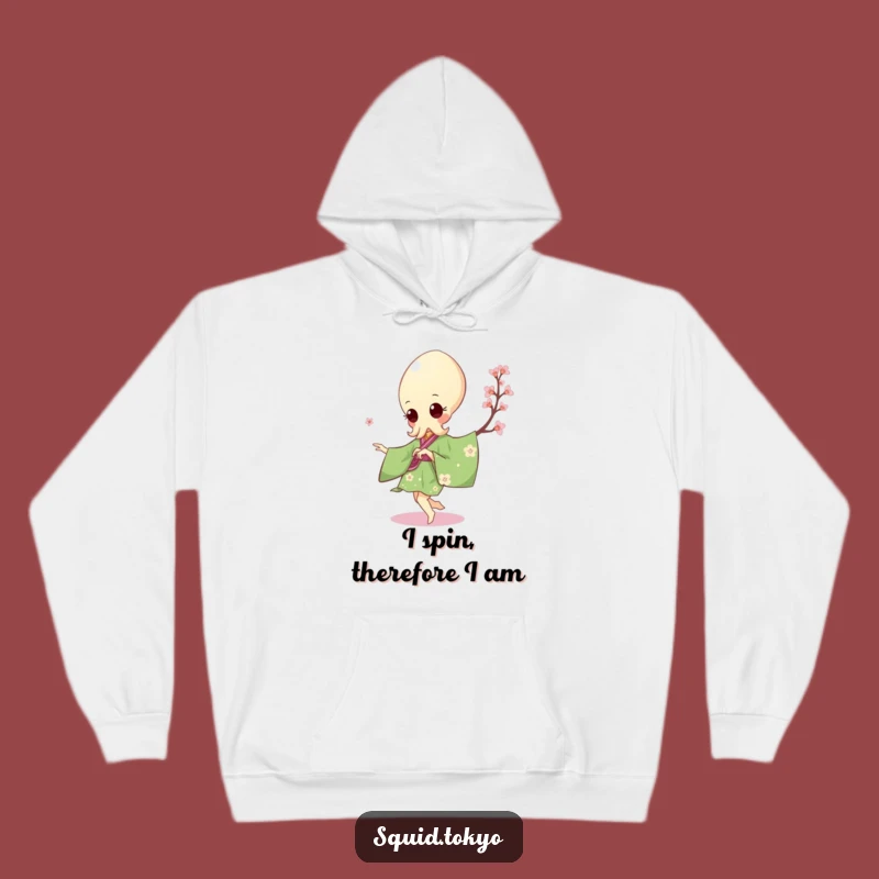 Funny Kawaii Squid Hoodie: Green Kimono Pirouette Sweatshirt Gift