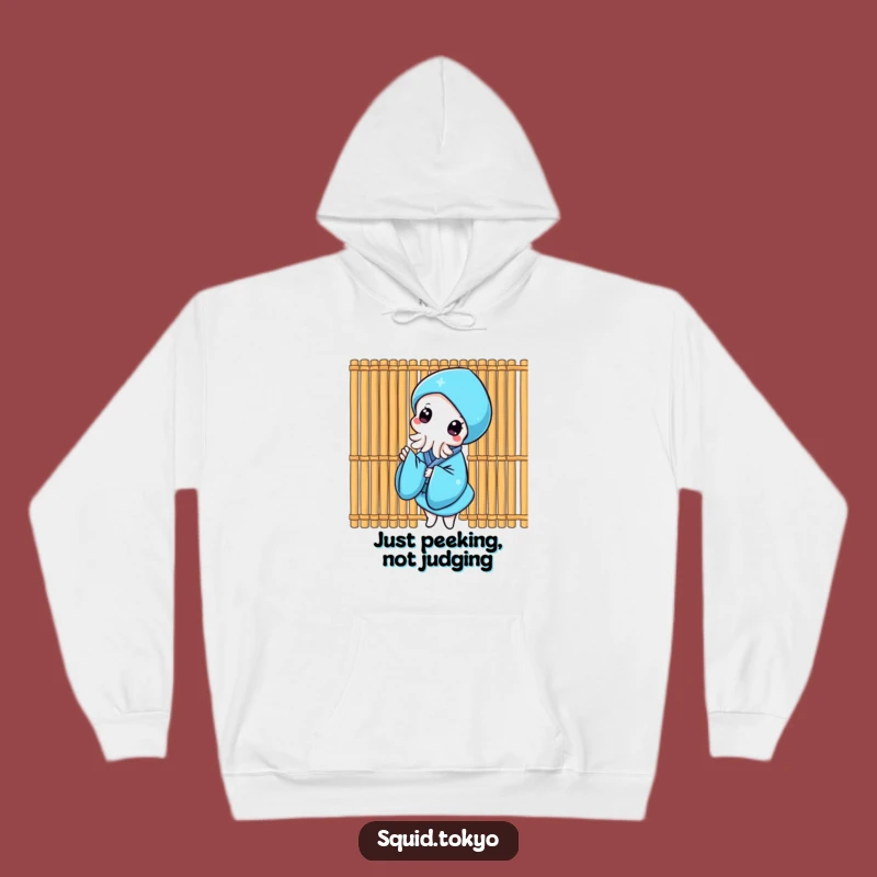 Funny Kawaii Squid Hoodie: Bamboo Peek Kimono Sweatshirt Gift