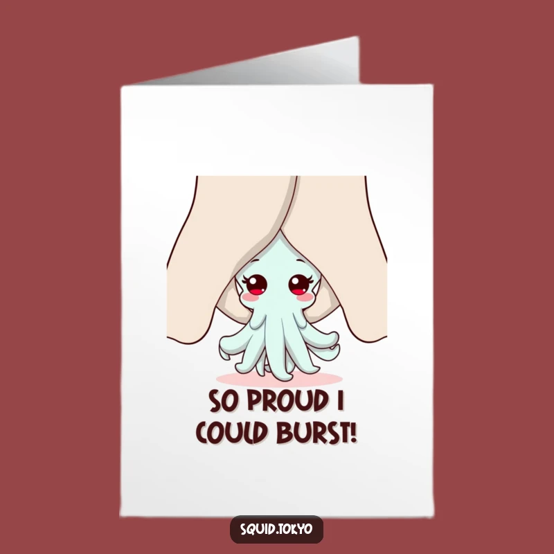 Free Printable Congrats Card: Hilarious Kawaii Squid Surprise, Perfect Downloadable Gift