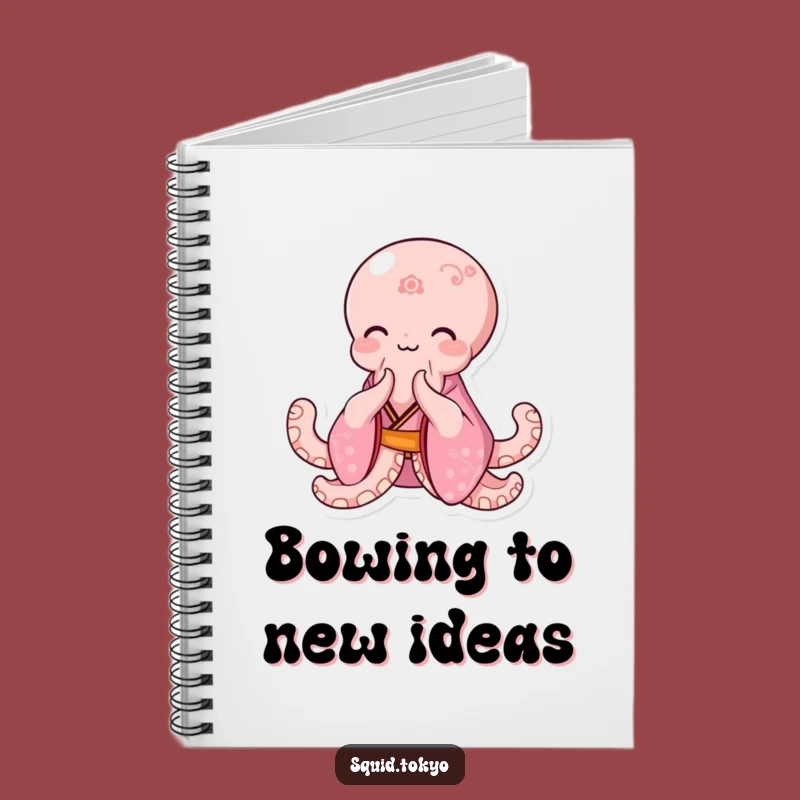 Funny Kawaii Octopus Notebook: Pink Kimono Bowing Journal Gift