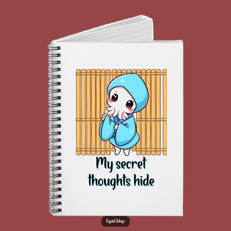 Funny Kawaii Squid Notebook: Bamboo Peek Kimono Journal Gift