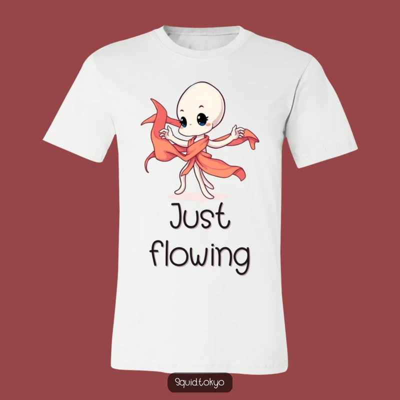 Funny Kawaii Squid T-Shirt - Graceful Dancer, Vibrant Sash, Fun & Funny Gift